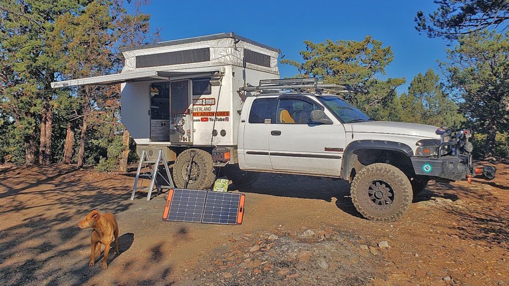 How I live OFF GRID in my TRUCK CAMPER using 2 SOLAR Panels & Deep ...